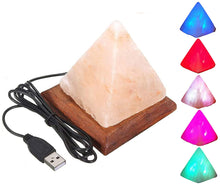 Himalayan Pyramid Salt Lamp USB LED Colour Changing Crystal Healing Ionizing Mother's Day Gift