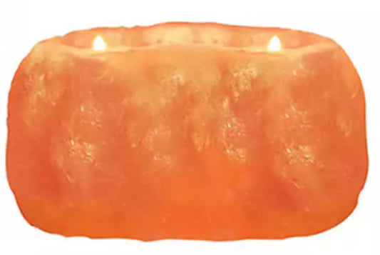 Himalayan Rock Salt Double Tea Light Candle Holder Natural Light Lamp Mother's Day Gift
