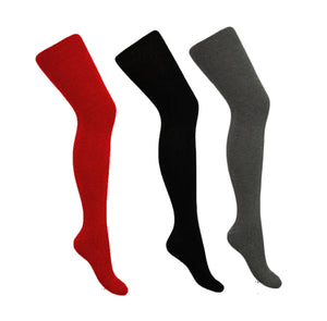 Over The Knee Socks Black, Grey & Red