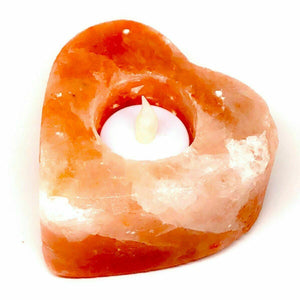 Himalayan Heart Shape Pink Rock Crystal Tea Light Candle Holder Mother Day Gift