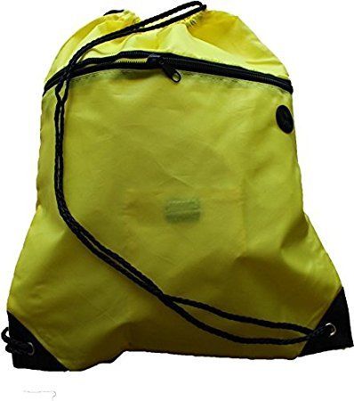 Drawstring PE Bag with Zip Pocket and Inner Pocket