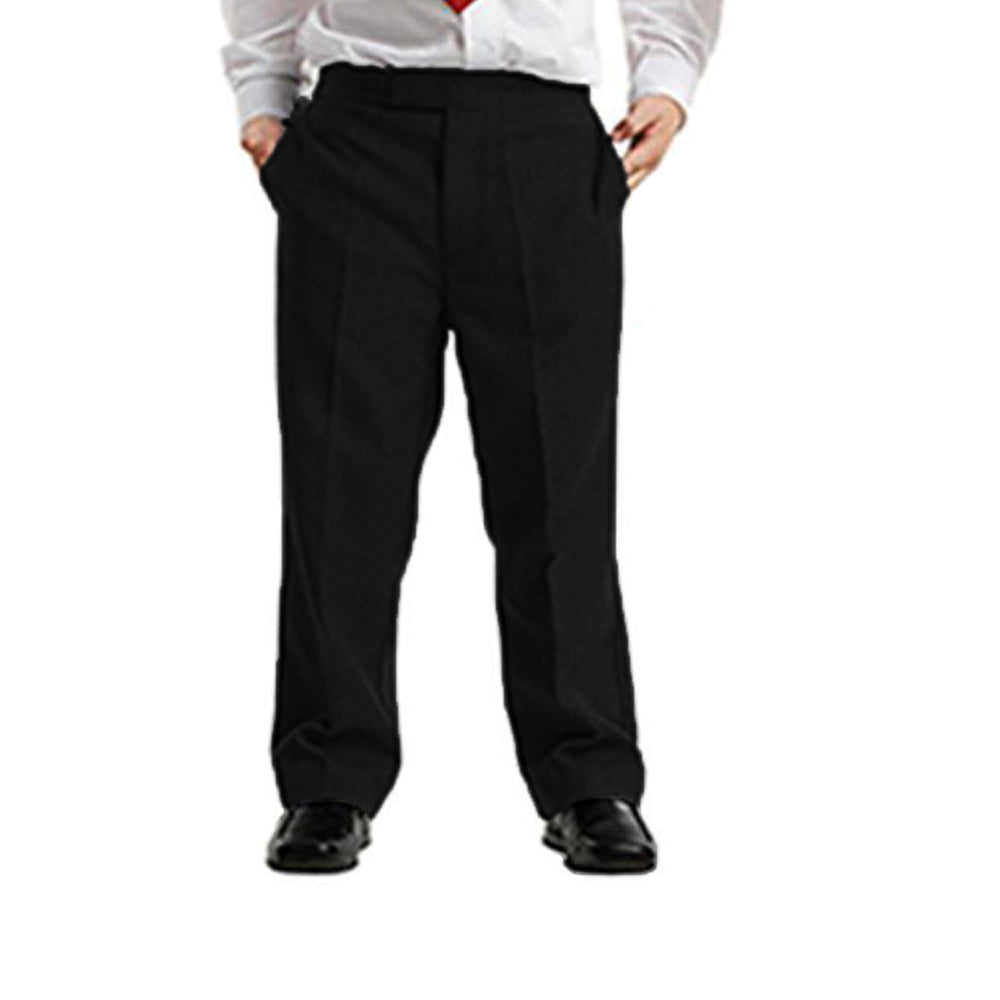 Boys Sturdy Fit Half Elasticated Trouser Black & Grey