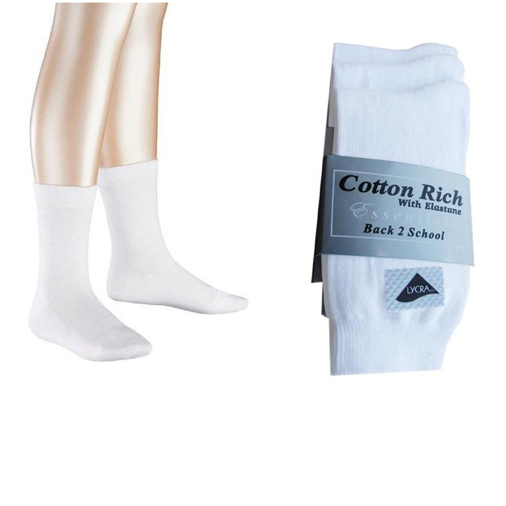 3 Pairs PE Sports Socks Cotton Rich White