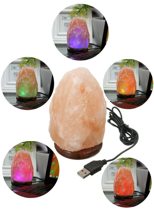 Himalayan Natural USB LED Colour Changing Night Light Salt Lamp Mother's Day Gift