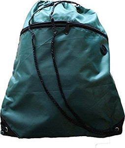 Drawstring PE Bag with Zip Pocket and Inner Pocket