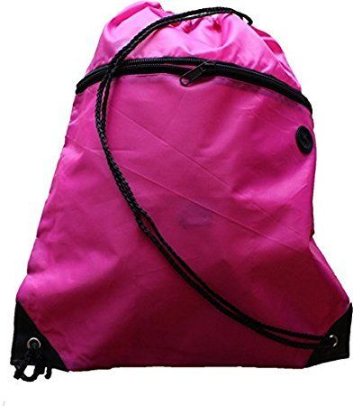 Drawstring PE Bag with Zip Pocket and Inner Pocket