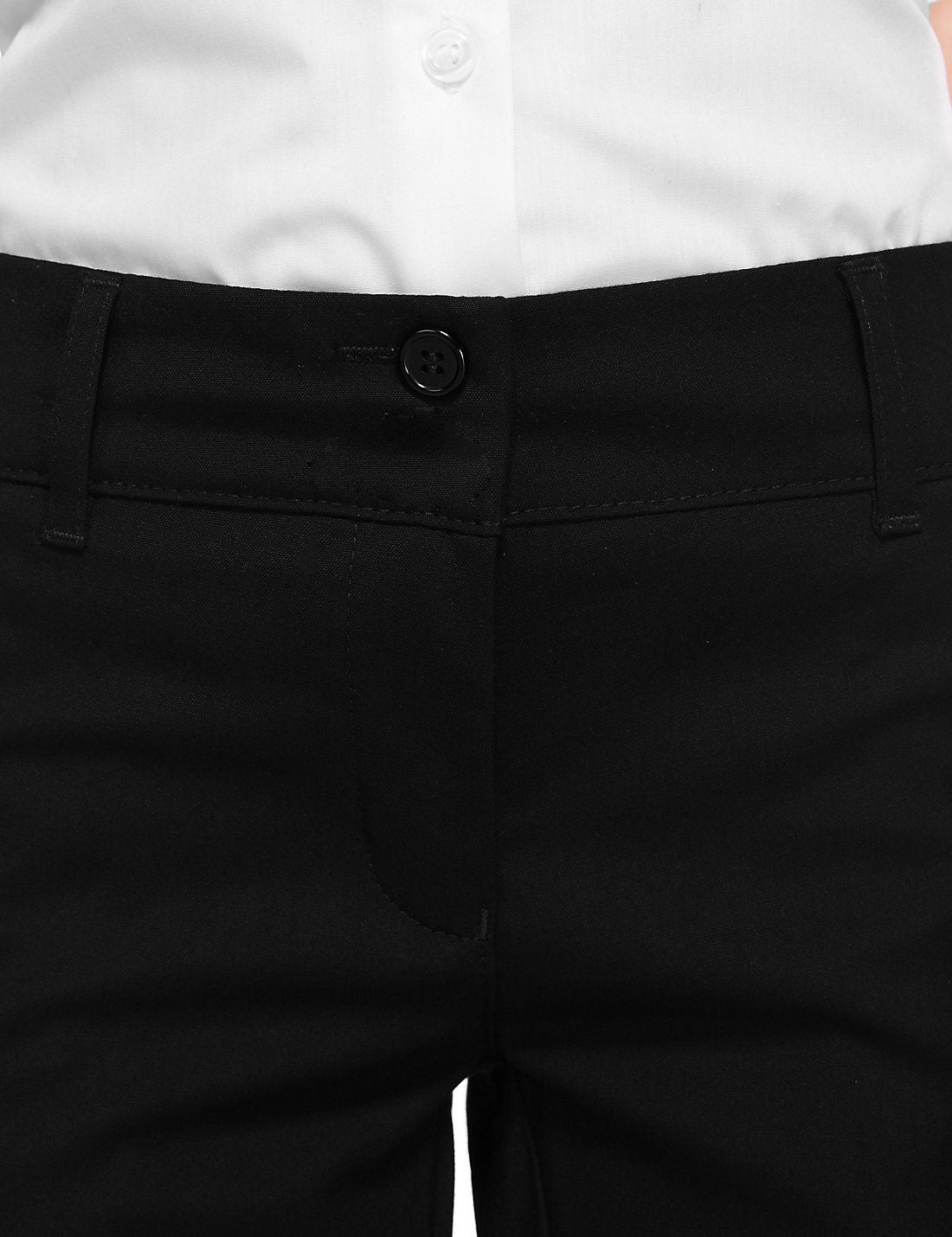 Girls Black Trousers Stretch Spandex Slim Fit