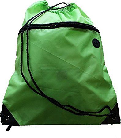 Drawstring PE Bag with Zip Pocket and Inner Pocket