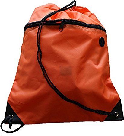 Drawstring PE Bag with Zip Pocket and Inner Pocket