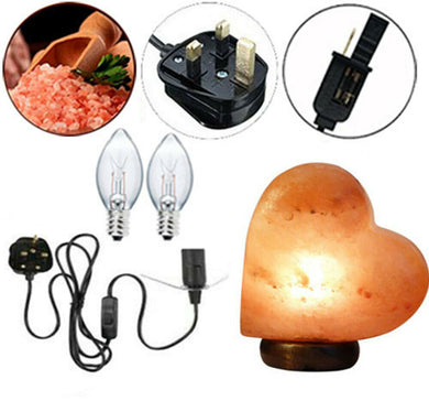 Himalayan Heart Shaped Pink Crystal Rock Salt Lamp Healing 100% Authentic Lamp Mother's Day Gift