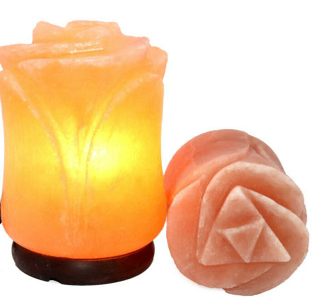 Rose Flower Shape Himalayan Salt Lamp | Authentic and Hand Carved  Mother's Day Gift