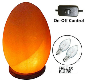 Himalayan Egg Shape Wooden Base Rock Crystal Salt Lamp  Mother's Day Gift