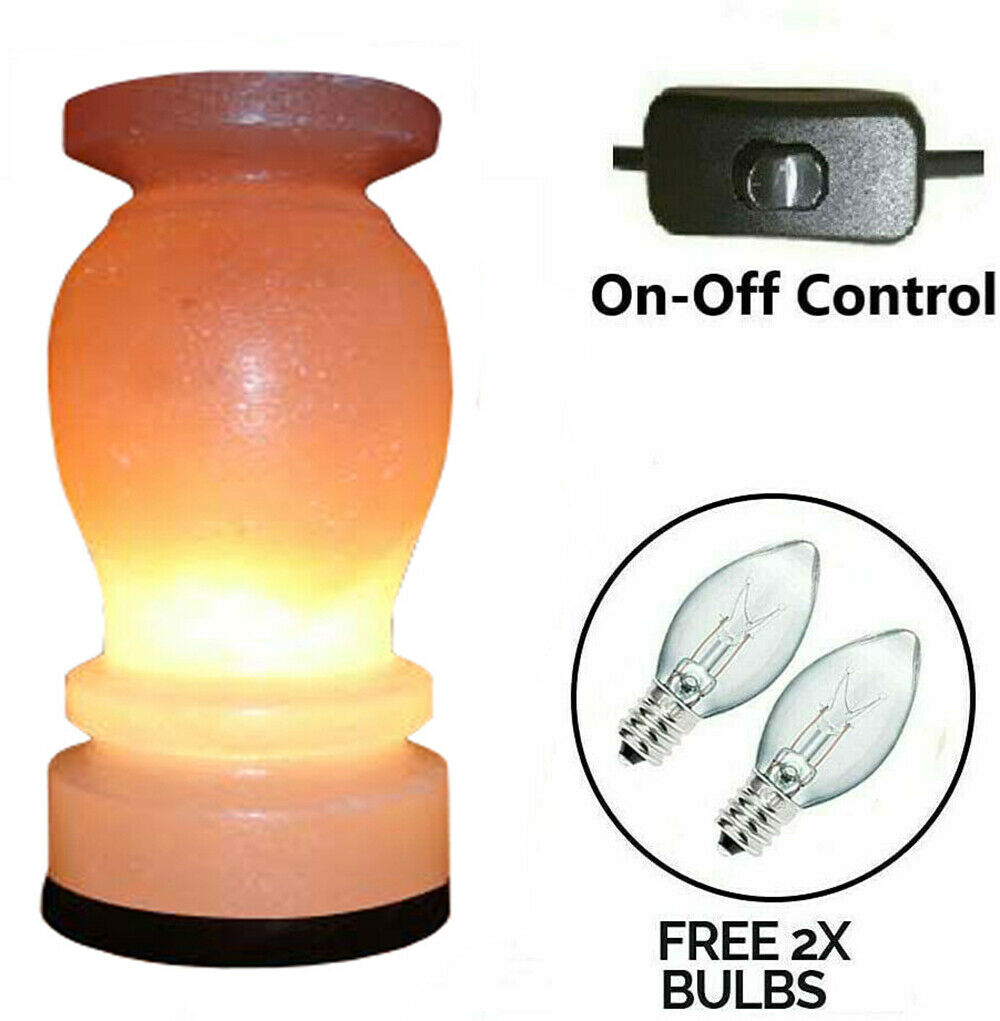 Vase Shape Himalayan Salt Table Lamp Natural Rock Purify Air Healing Ionizing Mother's Day Gift