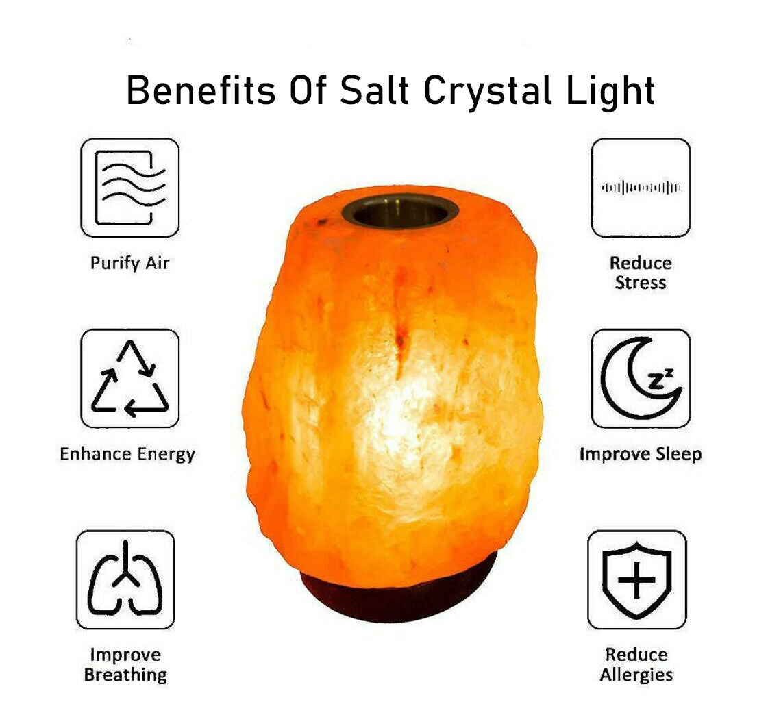 Himalayan Oil Diffuser 1-2 KG Crystal Salt Lamp UK Switch Cable +2 FREE Bulbs Mother's Day Gift