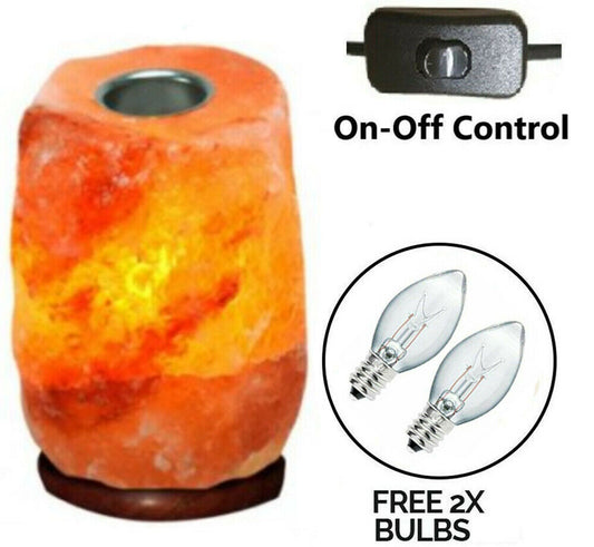 Himalayan Oil Diffuser 1-2 KG Crystal Salt Lamp UK Switch Cable +2 FREE Bulbs Mother's Day Gift