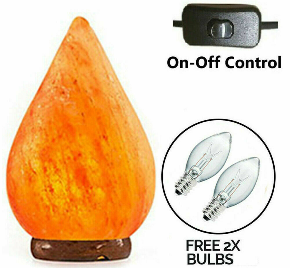 Himalayan Tear Dew Drop Pink Rock Crystal Salt 100% Genuine Lamp Mother's Day Gift