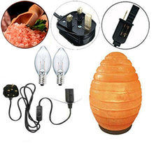 Himalayan Beehive Shape Crystal Salt Lamp UK Switch Cable +2 FREE Bulbs Mother's Day Gift