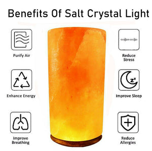 Natural Himalayan Salt Lamp Cylinder Crystal Salt Light Lamp Mother's Day Gift