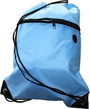 Drawstring PE Bag with Zip Pocket and Inner Pocket