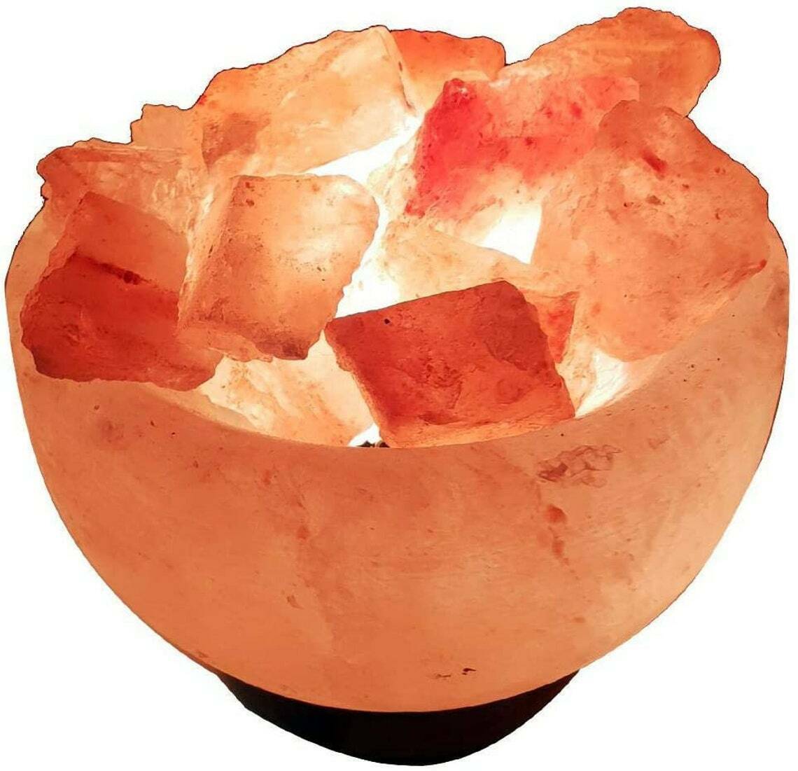 Himalayan Pink Fire Bowl Salt Lamp Rock Crystal Crafted Healing Mother Day Gift