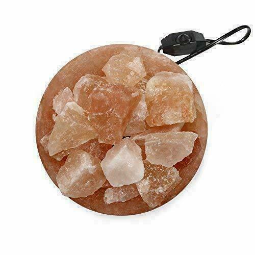 Himalayan Natural Rock Salt Fire Bowl Salt Lamp UK Switch Cable +2 FREE Bulbs Mother Day Gift