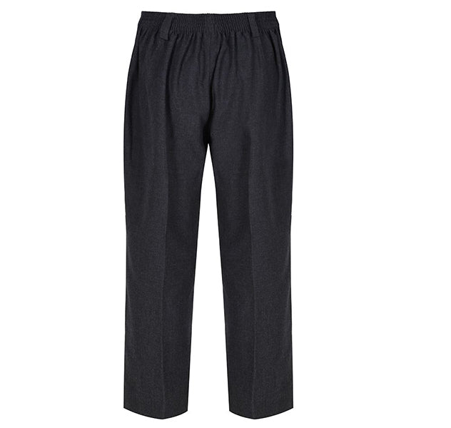 Boys Grey Sturdy Fit Trouser Half Elasticated