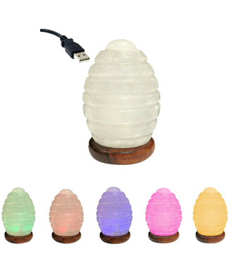 Himalayan Beehive Salt Lamp USB LED Colour Changing Crystal Healing Ionizing Mother's Day Gift