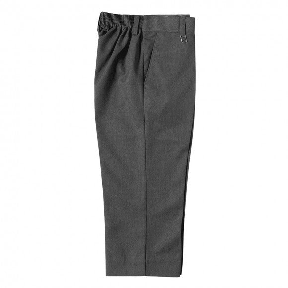 Boys Grey Sturdy Fit Trouser Half Elasticated