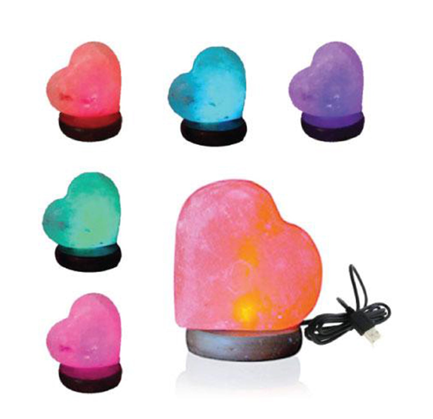 Himalayan Heart USB LED Colour Changing Rock Salt Lamp Mother's Day Gift