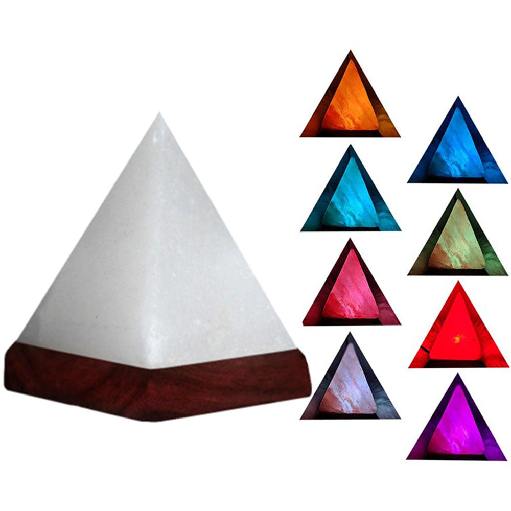 Himalayan Pyramid Salt Lamp USB LED Colour Changing Crystal Healing Ionizing Mother's Day Gift