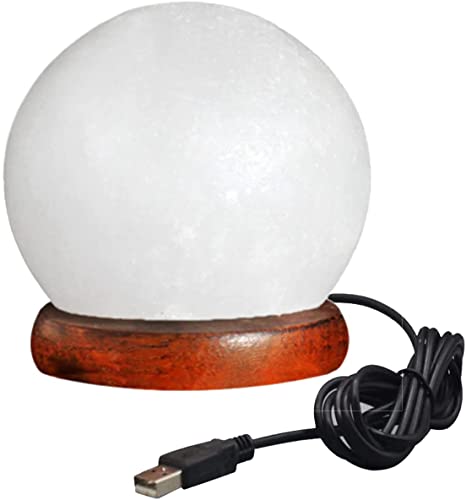 Himalayan Natural Rock Crystal USB Ball Shapes Salt Lamp Mother's Day Gift