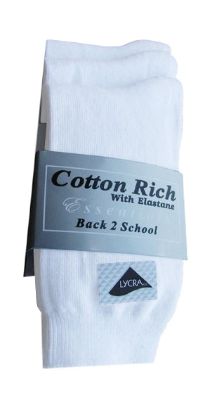 3 Pairs Short Ankle Socks Cotton Rich White Black & Grey