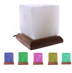 Himalayan Cube Salt Lamp USB LED Colour Changing Crystal Healing Ionizing Mother's Day Gift