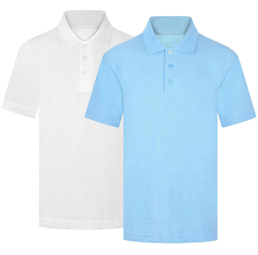 White & Pale Blue Polo Shirt